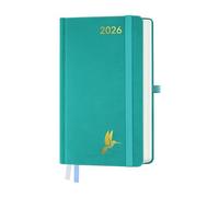 FEKSINO Agenda 2026 Journalier 18 x 9,8 cm -1 Page par Jour A6 Planner, D'Jan 2026 à Déc 2026-12 Mois, Couverture Rigide en PU Papier 100 g/m²,Bleu