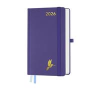 FEKSINO Agenda 2026 Journalier 18 x 9,8 cm -1 Page par Jour A6 Planner, D'Jan 2026 à Déc 2026-12 Mois, Couverture Rigide en PU Papier 100 g/m²,Pourpre