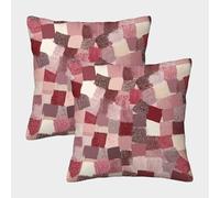 FELASBUID Carrés texturés - Modèle Abstrait Moderne Housse Coussin 2 Pièces Canapé Taie d'oreiller Décorative Housses Coussins Canapé Chaise Lit Jardin Chambre 45x45cm