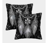 FELASBUID Dreamcatcher-Boho Tribal Design_1 (en Anglais Seulement) Housse Coussin 2 Pièces Canapé Taie d'oreiller Décor Confortable Housses Coussins pour Salon Maison De Campagne 40x40cm