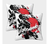 FELASBUID MartialArtistAction-StylizedGraphicDesign Housse Coussin 2 Pièces Available All Seasons Taie d'oreiller Décor Confortable Housses Coussin pour Canapé LiterieCanapé 45x45cm