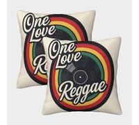 FELASBUID Reggae Music-Vintage Graphic Style Housse Coussin 2 Pièces Available All Seasons Taie d'oreiller Decoratif Housses Coussins Canapé Chaise Lit Jardin Chambre 40x40cm