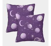 FELASBUID Space Planets - CKunstoon Kosmisches Design Housse Coussin 2 Pièces Kunst Taie d'oreiller Decoratif Housses De Coussin pour Canapé LiterieCanapé 45x45cm