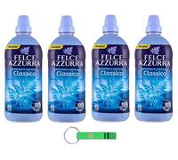 Felce Azzurra Ammorbidente Concentrato Classico Lot de 4 adoucissants concentrés 45 lavages 900 ml + porte-clés Beni Culinari
