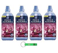 Felce Azzurra Ammorbidente Concentrato Lot de 4 adoucissants concentrés 45 lavages 900 ml + porte-clés Beni Culinari