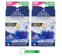 Felce Azzurra Aria Casa Fiori di Luna Refil Lot de 2 désodorisants d'ambiance 20 ml + porte-clés Beni Culinari