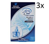 Felce Azzurra aria casa Lot de 3 recharges de talc blanc pour diffuseur électrique