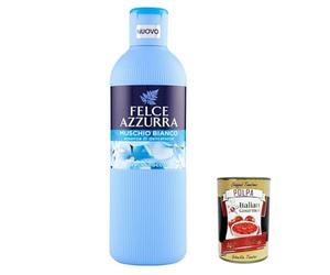 Felce Azzurra Bagnodoccia Muschio Bianco Lot de 3 nettoyants pour le corps au musc Blanc 650 ml + Polpa italien GOurmet 400 g