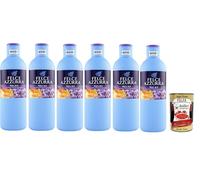 Felce Azzurra Bagnodoccia Relax Lot de 6 bains de douche relaxant avec parfum miel et fleurs de lavande 650 ml + Italian Gourmet Polpa 400 g