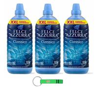 Felce Azzurra Classico Lot de 3 adoucissants concentrés 92 lavages 1840 ml + porte-clés Beni Culinari
