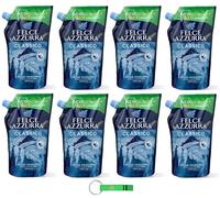 Felce Azzurra Classico Recharge de savon liquide 8 x 500 ml - Recharge écologique - 83 % plastique - Savon doux pour les mains avec parfum culte d'Italie + porte-clés Beni Culinari