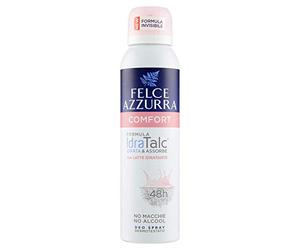 Felce Azzurra - Déodorant Spray Confort avec Lait Hydratant, Formule IdraTalc, Efficacité 48 Heures, Non Tache - 150 ml