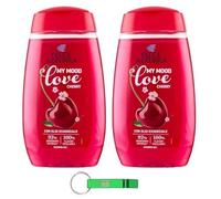 Felce Azzurra Doccia My Mood Lot de 2 gels douche hydratants à la cerise pour une peau douce 250 ml + porte-clés Beni Culinari