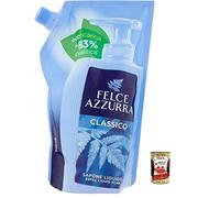 Felce Azzurra Flüssigseife Classico Nachfüllpack 6×500ml - Eco-Refill -83% Plastik - milde Handseife mit Kultduft aus Italien + Italian Gourmet polpa