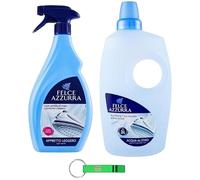 Felce Azzurra Kit d'essai de repassage Eau parfumée pour fer à repasser 1 x 1000 ml + aide au repassage Appretto légèrement fortifiant 1 x 750 ml + porte-clés Beni Culinari gratuit