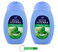 Felce Azzurra Lot de 2 gels douche à la menthe et au citron vert 250 ml + porte-clés Beni Culinari