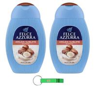 Felce Azzurra Lot de 2 gels douche Argan/parfum incomparable Doccia Gel 250 ml + porte-clés Beni Culinari