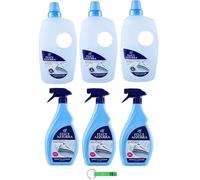 Felce Azzurra Lot de 3 flacons d'eau parfumée pour fer à repasser 1000 ml + aide au repassage Appretto légèrement renforcant 3 x 750 ml + porte-clés Beni Culinari gratuit