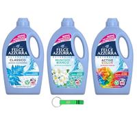 Felce Azzurra Lot de 3 paquets de test de lessive liquide pour machine à laver, 40 lavages, 3 parfums différents + porte-clés Beni Culinari gratuit