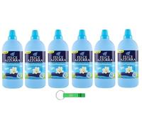 Felce Azzurra Lot de 6 adoucissants concentrés Concentrato Pura Freschezza Fraîcheur longue durée pour votre linge 41 lavages 1025 ml + porte-clés Beni Culinari