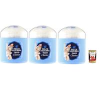 Felce Azzurra Paglieri Lot de 3 poudres pour le corps avec pompon Talco Classico con Piumino Talc classique avec éponges, 3 x 250 g + Italian Gourmet Polpa 400 g