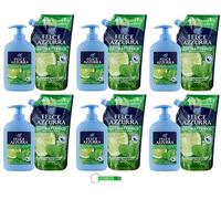 Felce Azzurra Savon liquide à la menthe et au citron vert Lot de 6 recharges de 500 ml + 6 savons de 300 ml avec parfum culte d'Italie + porte-clés Beni Culinari