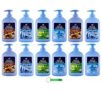 Felce Azzurra Savon liquide sapone 12 x 300 ml - 4 parfums différents - Idéal pour les mains et le visage + porte-clés Beni Culinari