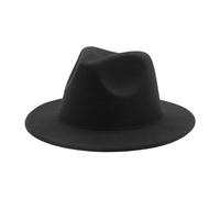 Felcia - Chapeau Fedora unisexe pour enfants - Chapeaux jazz à large bord classiques - Chapeau de Panama pour garçons et filles - Accessoires de fête pour les vacances, Noir , 4-10 ans