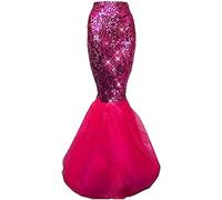 Felcia Jupe sirène à paillettes pour femme - Costume de carnaval et de cosplay - Jupe longue queue