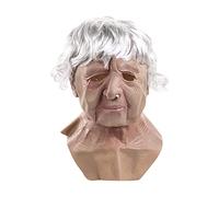 Felcia Masque d'Halloween réaliste pour homme et femme - Masque facial anti-rides pour Halloween, cosplay, bal masqué (vieille dame, vieille dame)