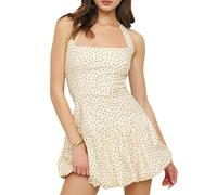 Felcia Mini robe sexy Y2K pour femme, corset dos nu, taille froncée, robe de soirée pour l'été, la plage, streetwear, A - Blanc, M