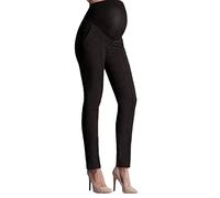 Felcia Pantalon de maternité pour femme enceinte - Taille haute - Pantalon de travail - Pantalon de bureau - Jambe droite - Pantalon de cheville avec poche, a-noir, M