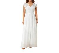 Felcia Robe de demoiselle d'honneur pour femme en dentelle patchwork dos nu col en V taille haute robe maxi robe d'été cocktail longue robe de soirée, A - Blanc, XL