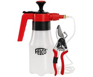 FELCO 19 Sécateur de jardin avec système de pulvérisation (poids : 340 g, longueur : 21 cm, diamètre de coupe : 2,5 cm, réservoir de 1 litre)