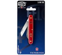 FELCO 3.90 50 Couteau à greffer et à couper (lame de 57 mm, couteau pour greffes et boutures, manche en nylon rouge)