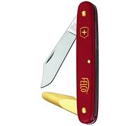 FELCO 3.91 10 Couteau à greffer et à couper (lame de 51 mm, avec écorçoir en laiton, couteau pour greffes d'arbres fruitiers, rosiers + vignes, manche en nylon rouge)