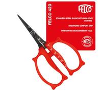 FELCO 420 Ciseaux de précision pour taille et trimming de fleurs, ciseaux de jardinage avec lames longues anti-adhérentes, poignées ergonomiques Softgrip, coupe précise 150 mm