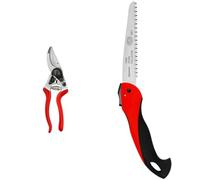 FELCO 8 Sécateur Professionnel Bypass 25 mm pour Main Droite avec Scie Pliante FELCO 600 pour Taille et Élagage