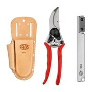 FELCO - Kit avec sécateur 11, étui en cuir pratique 910+ et ponceuse compacte 906, outil idéal pour une coupe précise