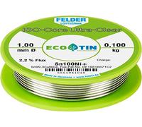 Felder Étain à souder sans plomb ISO-Core Ultra-Clear Sn99,25Cu0,7Ni0,05 bobine 0.100 kg 1 mm