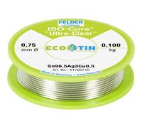 Felder Étain à souder bobine ISO-Core Ultra Clear SAC305 Sn96,5Ag3Cu0,5 0.100 kg 0.75 mm