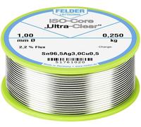 Felder ISO-Core Ultra Clear SAC305 Étain à souder bobine Sn96,5Ag3Cu0,5 0.250 kg 1 mm