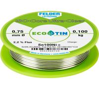 Felder ISO-Core \ Ultra-Clear\ Sn100Ni+ Étain à souder sans plomb bobine Sn99,25Cu0,7Ni0,05 0.100 kg 0.75 mm