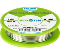 Felder ISO-Core Ultra-Clear Sn100Ni+ Étain à souder sans plomb bobine Sn99,25Cu0,7Ni0,05 0.100 kg 1 mm