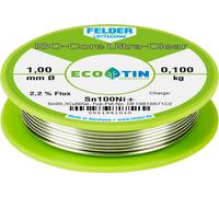 Felder ISO-Core \ Ultra-Clear\ Sn100Ni+ Étain à souder sans plomb bobine Sn99,25Cu0,7Ni0,05 0.100 kg 1 mm