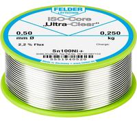 Felder ISO-Core \ Ultra-Clear\ Sn100Ni+ Étain à souder sans plomb bobine Sn99,25Cu0,7Ni0,05 0.250 kg 0.5 mm