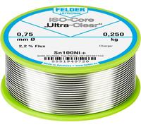 Felder ISO-Core \ Ultra-Clear\ Sn100Ni+ Étain à souder sans plomb bobine Sn99,25Cu0,7Ni0,05 0.250 kg 0.75 mm