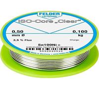Felder Löttechnik ISO-Core Clear Sn100Ni+ Étain à souder bobine Sn99,25Cu0,7Ni0,05 0.100 kg 0.5 mm
