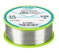 Felder Löttechnik ISO-Core Ultra-Clear Sn100Ni+ Étain à souder sans plomb bobine Sn99,25Cu0,7Ni0,05 0.250 kg 0.75 mm G