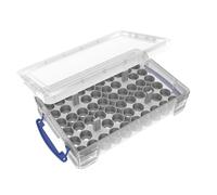 Feldherr Ensemble d'étagères à Peinture Compatible avec des boîtes 4l Vraiment utiles - 56 Pots de Peinture Citadel (18 ML / 24 ML), Couleur:Grey, Really Useful Boxes:Box 4 l Included